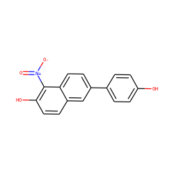 O=[N+]([O-])c1c(O)ccc2cc(-c3ccc(O)cc3)ccc12 ZINC000013645031