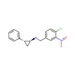 O=[N+]([O-])c1cc(CN[C@H]2C[C@@H]2c2ccccc2)ccc1Cl ZINC000067977393