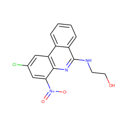 O=[N+]([O-])c1cc(Cl)cc2c1nc(NCCO)c1ccccc12 ZINC000022912001