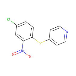 O=[N+]([O-])c1cc(Cl)ccc1Sc1ccncc1 ZINC000299829499
