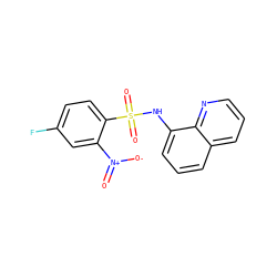 O=[N+]([O-])c1cc(F)ccc1S(=O)(=O)Nc1cccc2cccnc12 ZINC000008746698