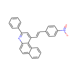 O=[N+]([O-])c1ccc(/C=C/c2cc(-c3ccccc3)nc3ccc4ccccc4c23)cc1 ZINC000006575869