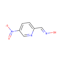 O=[N+]([O-])c1ccc(/C=N/O)nc1 ZINC000045168982