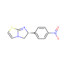 O=[N+]([O-])c1ccc([C@@H]2CN3C=CSC3=N2)cc1 ZINC000169314161