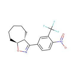 O=[N+]([O-])c1ccc(C2=NO[C@H]3CCCCC[C@H]23)cc1C(F)(F)F ZINC000095574916