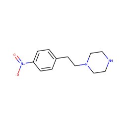 O=[N+]([O-])c1ccc(CCN2CCNCC2)cc1 ZINC000019726918