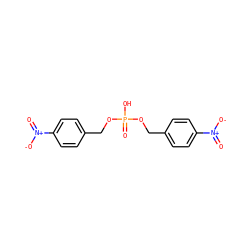 O=[N+]([O-])c1ccc(COP(=O)(O)OCc2ccc([N+](=O)[O-])cc2)cc1 ZINC000001594293
