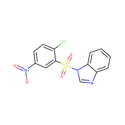 O=[N+]([O-])c1ccc(Cl)c(S(=O)(=O)n2cnc3ccccc32)c1 ZINC000000315098