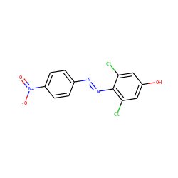 O=[N+]([O-])c1ccc(N=Nc2c(Cl)cc(O)cc2Cl)cc1 ZINC000253993330