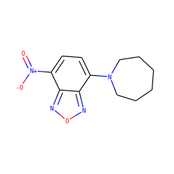 O=[N+]([O-])c1ccc(N2CCCCCC2)c2nonc12 ZINC000004006786