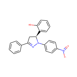 O=[N+]([O-])c1ccc(N2N=C(c3ccccc3)C[C@H]2c2ccccc2O)cc1 ZINC000004859398