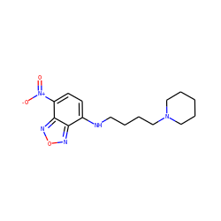 O=[N+]([O-])c1ccc(NCCCCN2CCCCC2)c2nonc12 ZINC000036188005