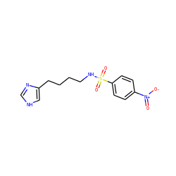 O=[N+]([O-])c1ccc(S(=O)(=O)NCCCCc2c[nH]cn2)cc1 ZINC000026267387