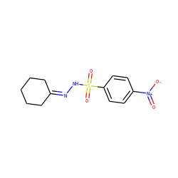 O=[N+]([O-])c1ccc(S(=O)(=O)NN=C2CCCCC2)cc1 ZINC000004409376
