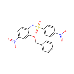 O=[N+]([O-])c1ccc(S(=O)(=O)Nc2ccc([N+](=O)[O-])cc2OCc2ccccc2)cc1 ZINC000029151229
