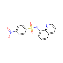 O=[N+]([O-])c1ccc(S(=O)(=O)Nc2cccc3cccnc23)cc1 ZINC000005681580
