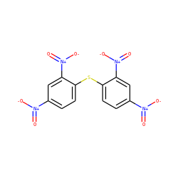 O=[N+]([O-])c1ccc(Sc2ccc([N+](=O)[O-])cc2[N+](=O)[O-])c([N+](=O)[O-])c1 ZINC000001846448