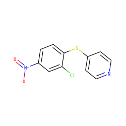 O=[N+]([O-])c1ccc(Sc2ccncc2)c(Cl)c1 ZINC000114445920
