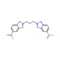 O=[N+]([O-])c1ccc2[nH]c(CCCc3nc4cc([N+](=O)[O-])ccc4[nH]3)nc2c1 ZINC000006446013