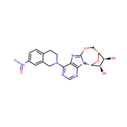 O=[N+]([O-])c1ccc2c(c1)CN(c1ncnc3c1nc1n3[C@@H]3O[C@H](CO1)[C@@H](O)[C@H]3O)CC2 ZINC000029057306