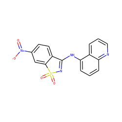 O=[N+]([O-])c1ccc2c(c1)S(=O)(=O)N=C2Nc1cccc2ncccc12 ZINC000169349255