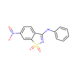 O=[N+]([O-])c1ccc2c(c1)S(=O)(=O)N=C2Nc1ccccc1 ZINC000004359578