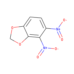 O=[N+]([O-])c1ccc2c(c1[N+](=O)[O-])OCO2 ZINC000004837050