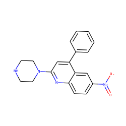 O=[N+]([O-])c1ccc2nc(N3CCNCC3)cc(-c3ccccc3)c2c1 ZINC000013439739