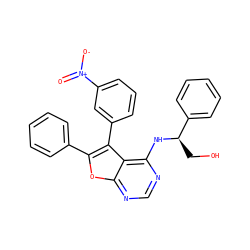 O=[N+]([O-])c1cccc(-c2c(-c3ccccc3)oc3ncnc(N[C@H](CO)c4ccccc4)c23)c1 ZINC000095603678
