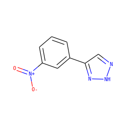 O=[N+]([O-])c1cccc(-c2cn[nH]n2)c1 ZINC000016399933