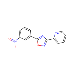 O=[N+]([O-])c1cccc(-c2nc(-c3ccccn3)no2)c1 ZINC000000430479