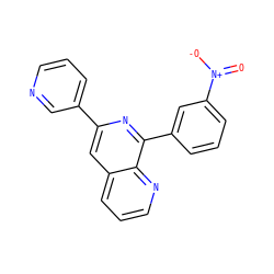 O=[N+]([O-])c1cccc(-c2nc(-c3cccnc3)cc3cccnc23)c1 ZINC000013805269