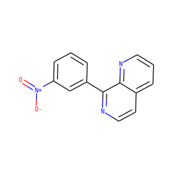 O=[N+]([O-])c1cccc(-c2nccc3cccnc23)c1 ZINC000013805279
