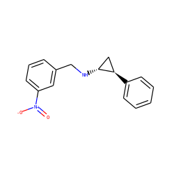 O=[N+]([O-])c1cccc(CN[C@@H]2C[C@H]2c2ccccc2)c1 ZINC000044423279