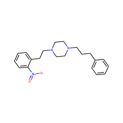 O=[N+]([O-])c1ccccc1CCN1CCN(CCCc2ccccc2)CC1 ZINC000013782169