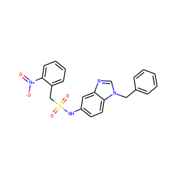 O=[N+]([O-])c1ccccc1CS(=O)(=O)Nc1ccc2c(c1)ncn2Cc1ccccc1 ZINC000040848294