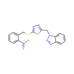 O=[N+]([O-])c1ccccc1CSc1nnc(Cn2nnc3ccccc32)o1 ZINC000096271749