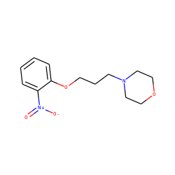 O=[N+]([O-])c1ccccc1OCCCN1CCOCC1 ZINC000019607355