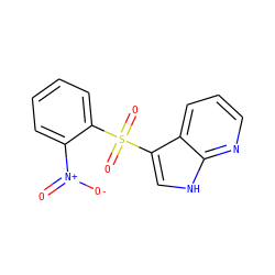 O=[N+]([O-])c1ccccc1S(=O)(=O)c1c[nH]c2ncccc12 ZINC000043066609