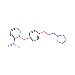 O=[N+]([O-])c1cccnc1Oc1ccc(OCCN2CCCC2)cc1 ZINC000071319447