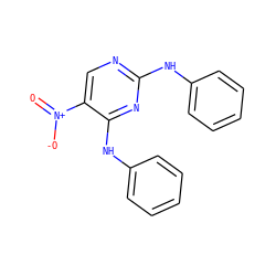 O=[N+]([O-])c1cnc(Nc2ccccc2)nc1Nc1ccccc1 ZINC000004117085
