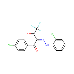 O=C(/C(=N\Nc1ccccc1Cl)C(=O)C(F)(F)F)c1ccc(Cl)cc1 ZINC000071331097