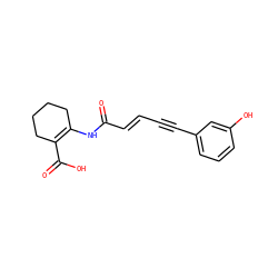 O=C(/C=C/C#Cc1cccc(O)c1)NC1=C(C(=O)O)CCCC1 ZINC001772638385