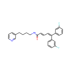 O=C(/C=C/C=C(c1cccc(F)c1)c1cccc(F)c1)NCCCCc1cccnc1 ZINC000001550971