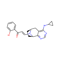 O=C(/C=C/N1[C@H]2CC[C@@H]1c1ncnc(NC3CC3)c1C2)c1ccccc1O ZINC000584904883