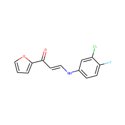 O=C(/C=C/Nc1ccc(F)c(Cl)c1)c1ccco1 ZINC000007991393