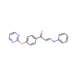 O=C(/C=C/Nc1ccccc1)c1ccc(Oc2ncccn2)cc1 ZINC000100435955