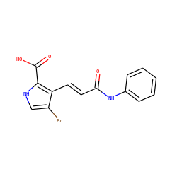 O=C(/C=C/c1c(Br)c[nH]c1C(=O)O)Nc1ccccc1 ZINC000013778835
