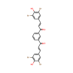 O=C(/C=C/c1cc(Br)c(O)c(Br)c1)c1cccc(C(=O)/C=C/c2cc(Br)c(O)c(Br)c2)c1 ZINC000029051324
