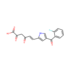 O=C(/C=C/c1cc(C(=O)c2ccccc2F)c[nH]1)CC(=O)C(=O)O ZINC000096285896